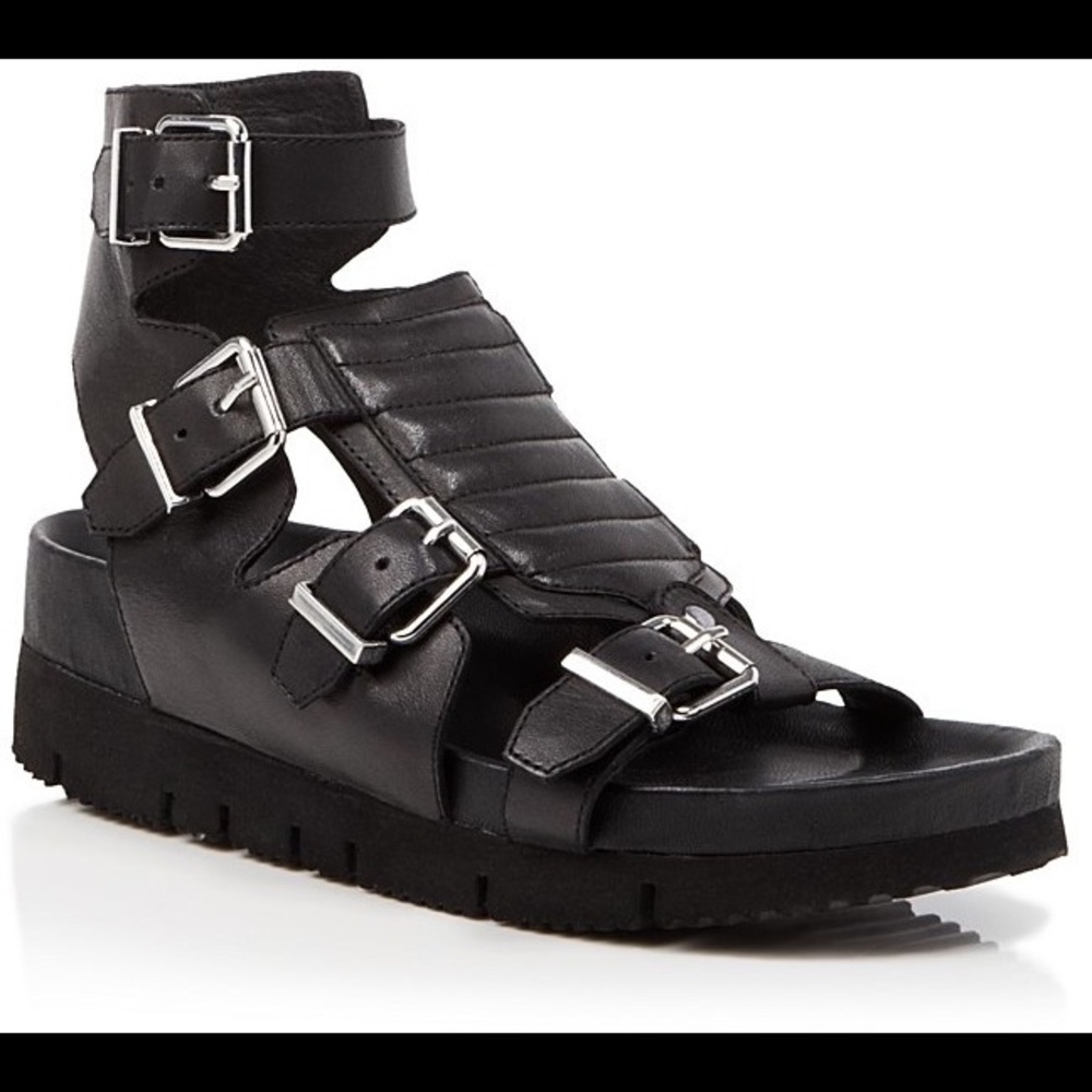 Ash, leather platform gladiator sandals
